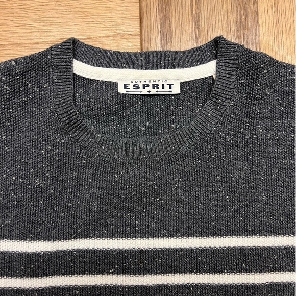 Esprit men’s striped gray pullover sweater L - Picture 1 of 6